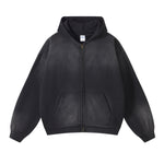 Brush Paint Double Slider Zip Hoodie-INNBLAC Fashion Apparel