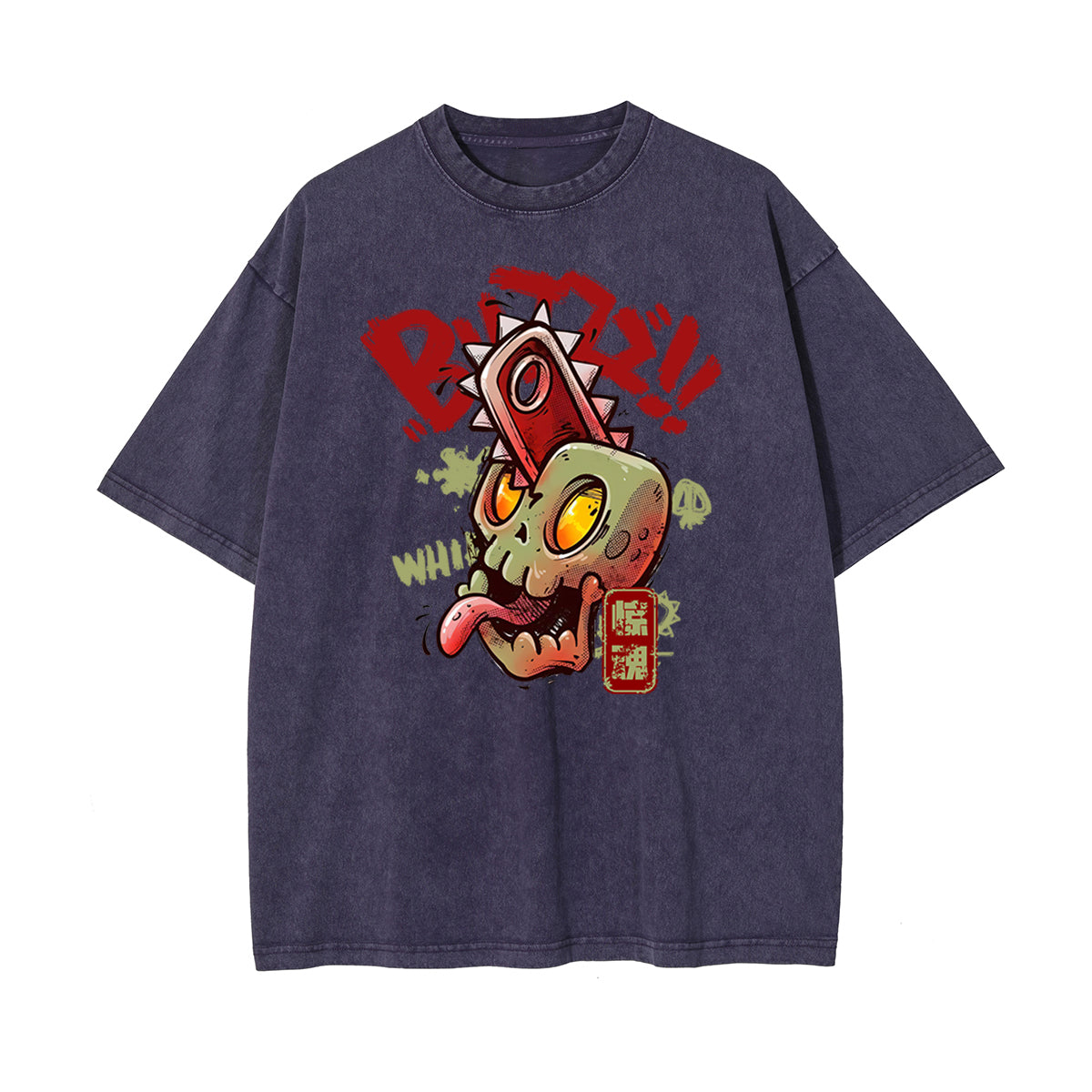 Chinese Characters Skull Graphic Tee-INNBLAC Fashion Apparel