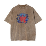 Chinese Characters Washed Graphic Tee-INNBLAC Fashion Apparel