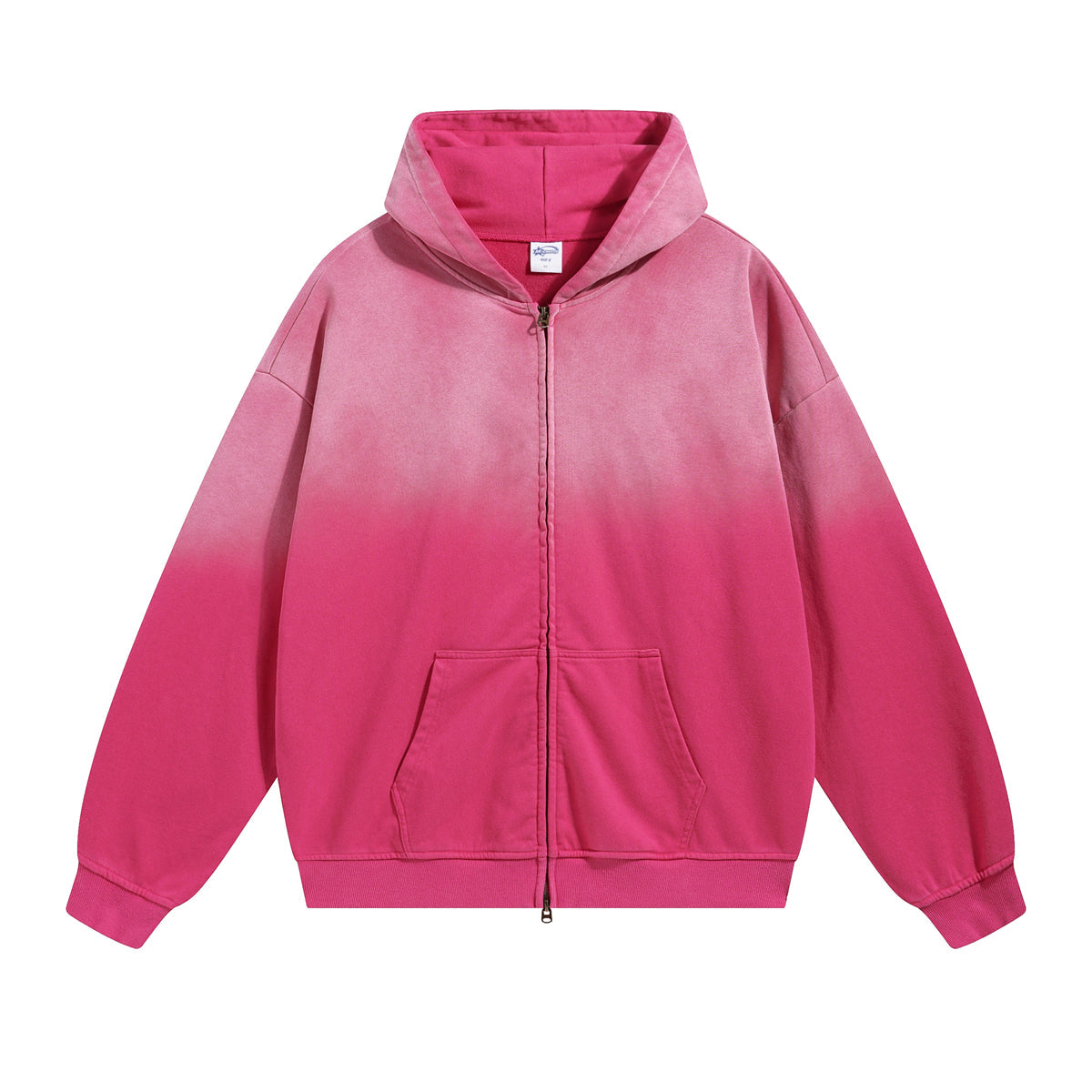 Faded Double Slider Zip Hoodie-INNBLAC Fashion Apparel