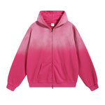 Faded Double Slider Zip Hoodie-INNBLAC Fashion Apparel