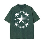 Faded Stars Graphic Washed Tee-INNBLAC Fashion Apparel