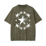 Faded Stars Graphic Washed Tee-INNBLAC Fashion Apparel