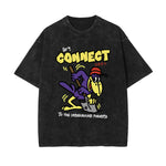 Funny Cartoon Stone Wash Graphic Tee-INNBLAC Fashion Apparel