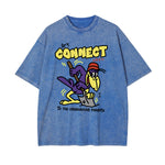 Funny Cartoon Stone Wash Graphic Tee-INNBLAC Fashion Apparel