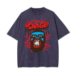 Funny Savage Stone Wash Graphic Tee-INNBLAC Fashion Apparel