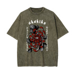 Gothic Flower Graphic Washed Tee-INNBLAC Fashion Apparel