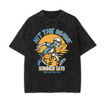 Hit The Wave Skeleton Graphic Tee-INNBLAC Fashion Apparel