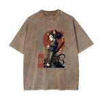 Japanese Kanji Samurai Graphic Washed Tee-INNBLAC Fashion Apparel