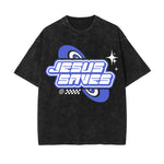 Jesus Saves Christian Y2K Graphic Tee-INNBLAC Fashion Apparel