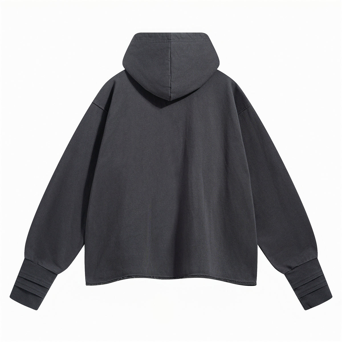 Raw Edge Hem Thumb Holes Hoodie-INNBLAC Fashion Apparel