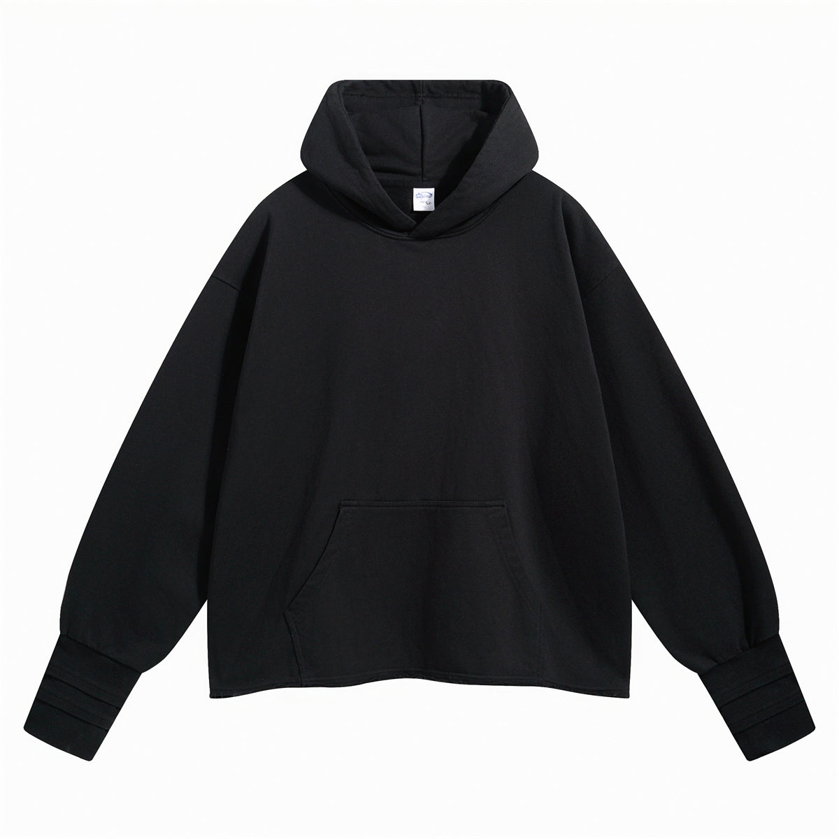Raw Edge Hem Thumb Holes Hoodie-INNBLAC Fashion Apparel