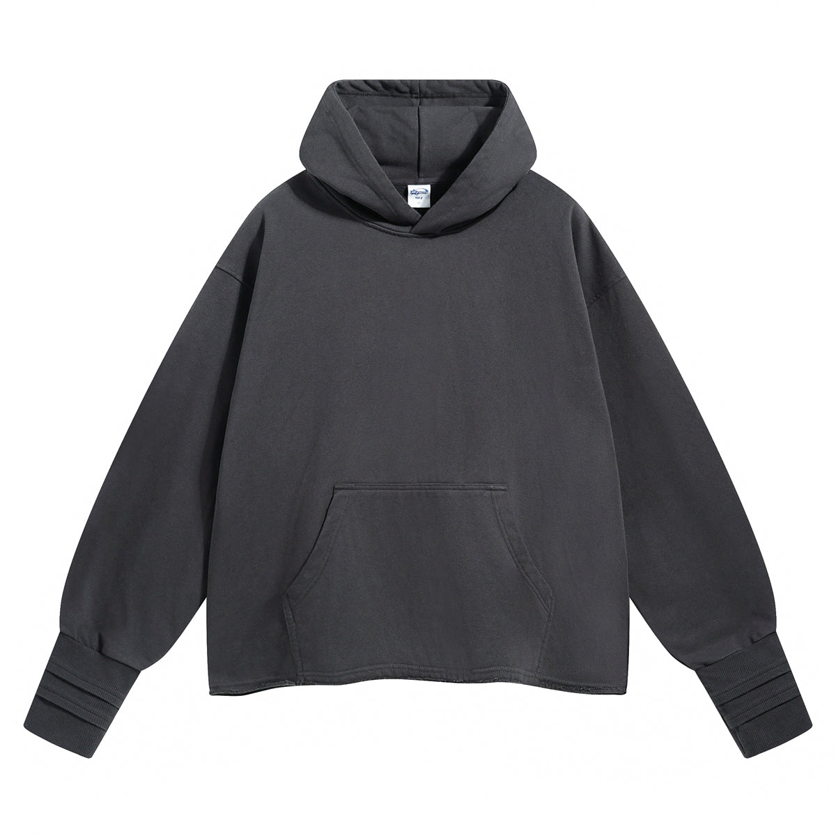 Raw Edge Hem Thumb Holes Hoodie-INNBLAC Fashion Apparel