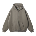 French Terry Double Slider Zip Hoodie-INNBLAC Fashion Apparel