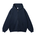 French Terry Double Slider Zip Hoodie-INNBLAC Fashion Apparel