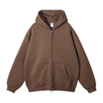 French Terry Double Slider Zip Hoodie-INNBLAC Fashion Apparel