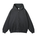 French Terry Double Slider Zip Hoodie-INNBLAC Fashion Apparel