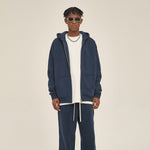 French Terry Double Slider Zip Hoodie-INNBLAC Fashion Apparel