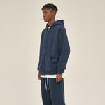 French Terry Double Slider Zip Hoodie-INNBLAC Fashion Apparel