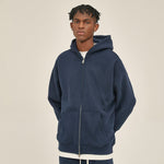 French Terry Double Slider Zip Hoodie-INNBLAC Fashion Apparel