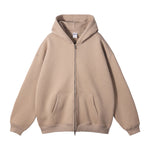 French Terry Double Slider Zip Hoodie-INNBLAC Fashion Apparel