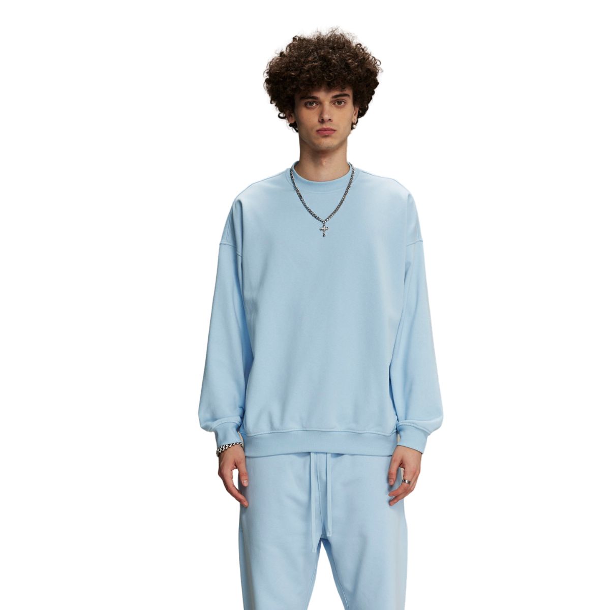 Solid Color French Terry Sweatshirt-INNBLAC Fashion Apparel