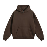 Solid Color Plush Lining Pullover Hoodie-INNBLAC Fashion Apparel