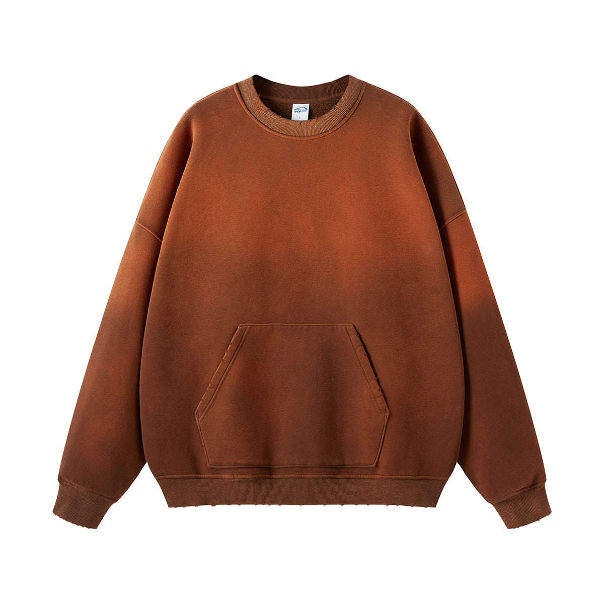Washed French Terry Kangaroo Pocket Sweatshirt-INNBLAC Fashion Apparel