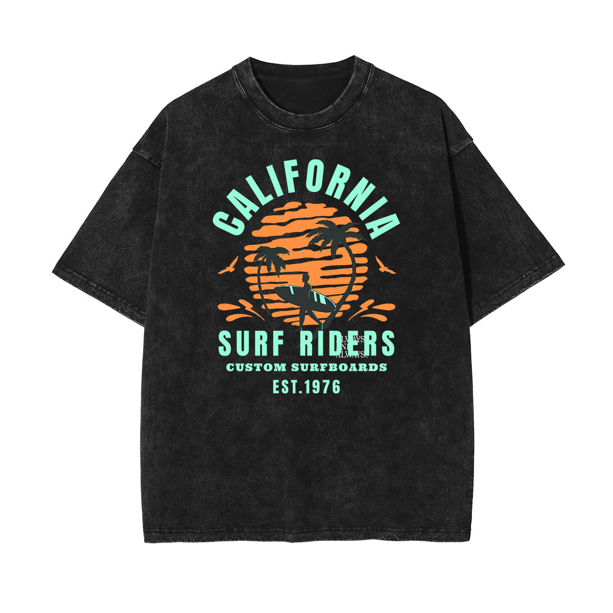 Stone Wash Summer Vacation Pattern Tee