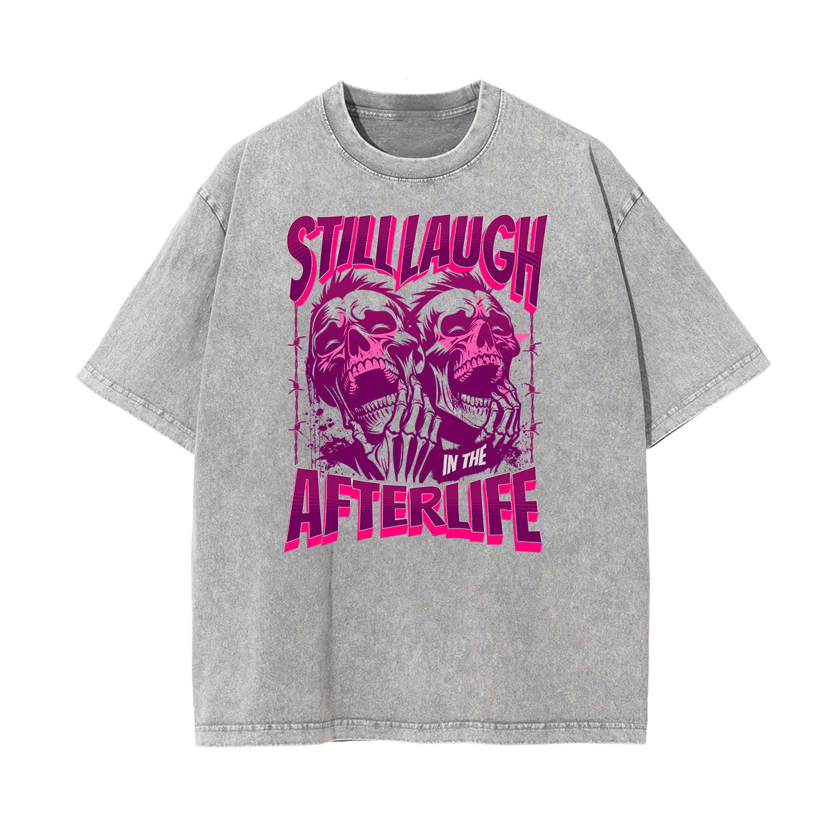 Abstract Artistic Stone Wash Graphic Tee