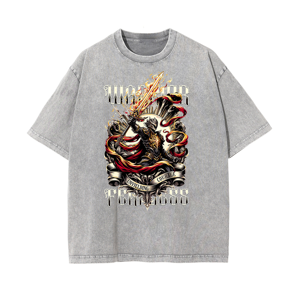 Abstract Artistic Stone Wash Graphic Tee