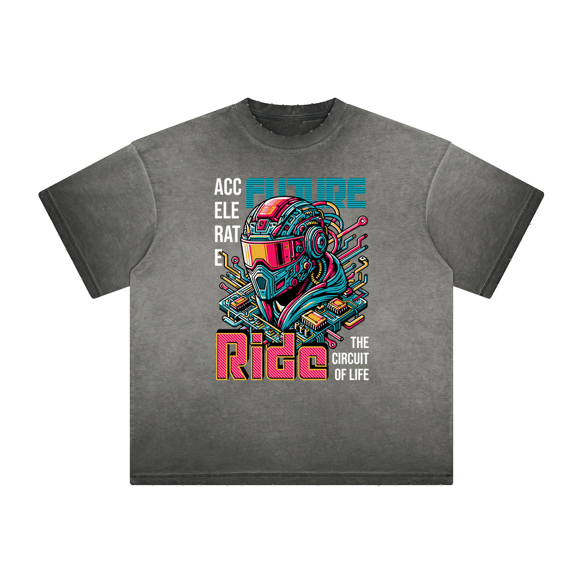 Thick Faded Sci-Fi & Futurism Graphic Tee