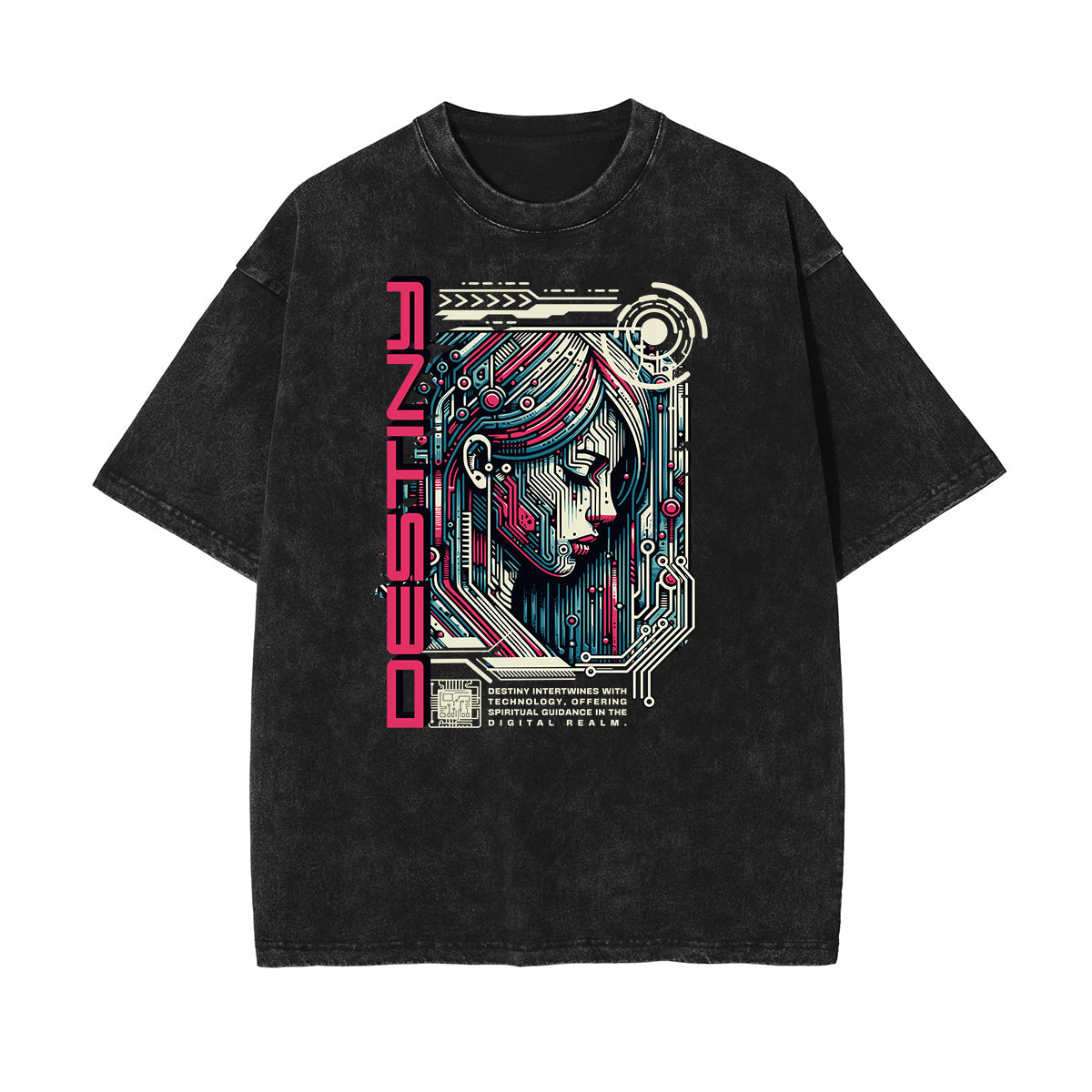 Washed Sci-Fi & Futurism Graphic Cotton Tee