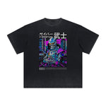 Vintage Frayed Sci-Fi & Futurism Pattern Tee