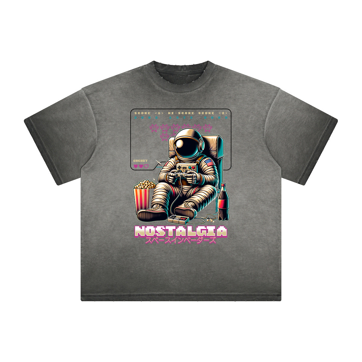 Thick Faded Sci-Fi & Futurism Graphic Tee