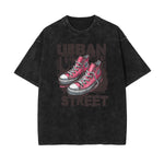 Washed Street Fashion Graphic Cotton Tee