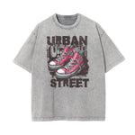 Stone Wash Street Fashion Graphic Tee