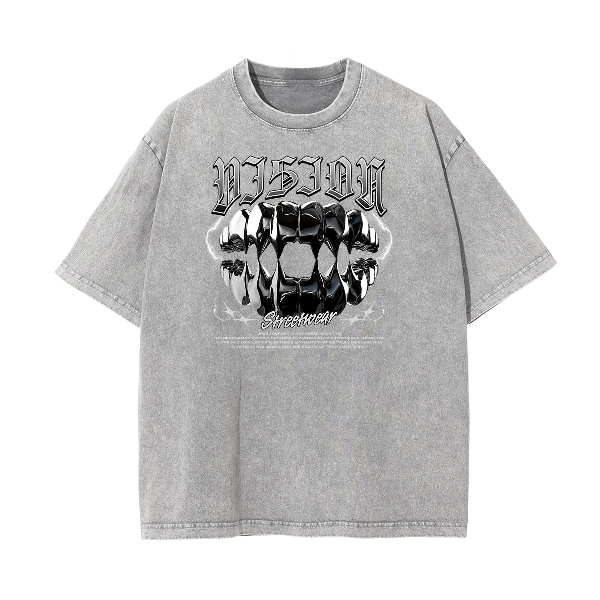 Stone Wash Street Fashion Graphic Tee