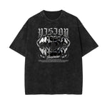 Washed Street Fashion Graphic Cotton Tee