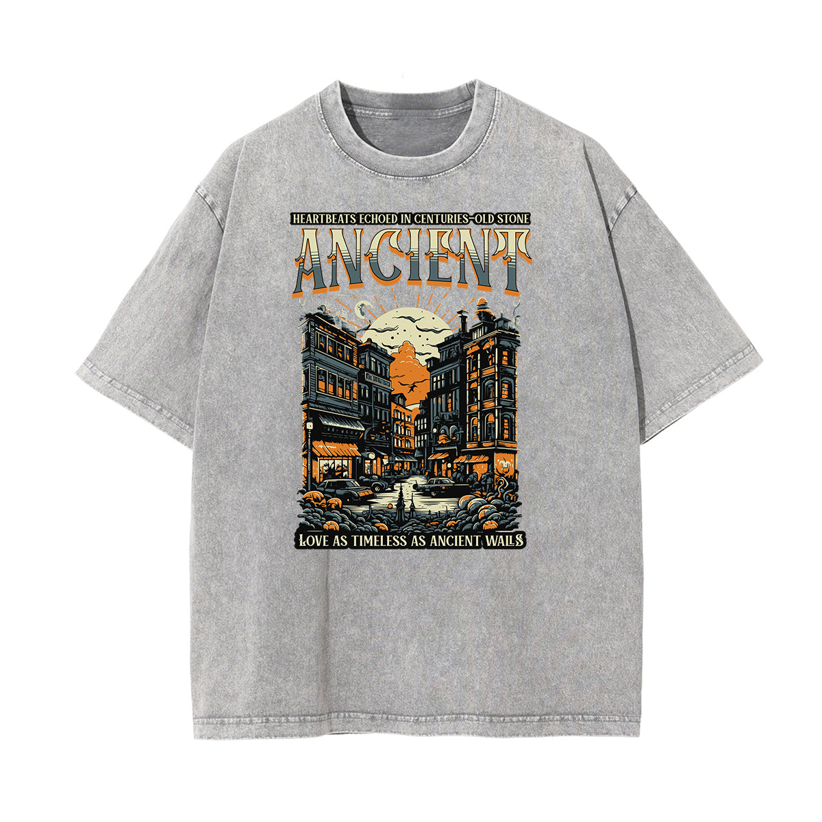 Stone Wash Street Fashion Graphic Tee