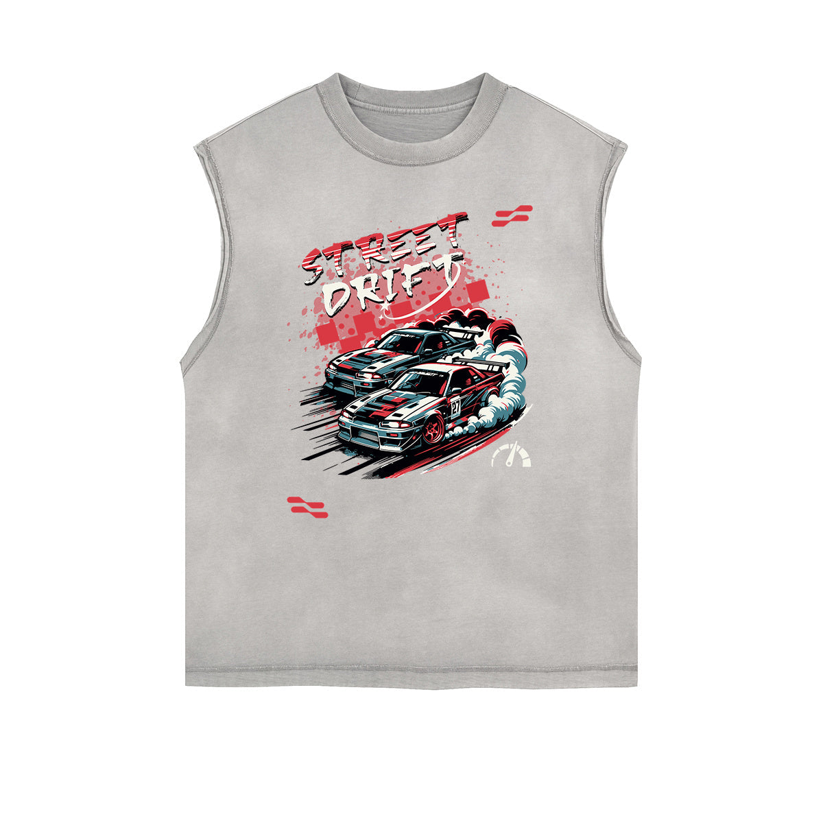 Distressed Sleeveless Street Fashion Pattern Tee