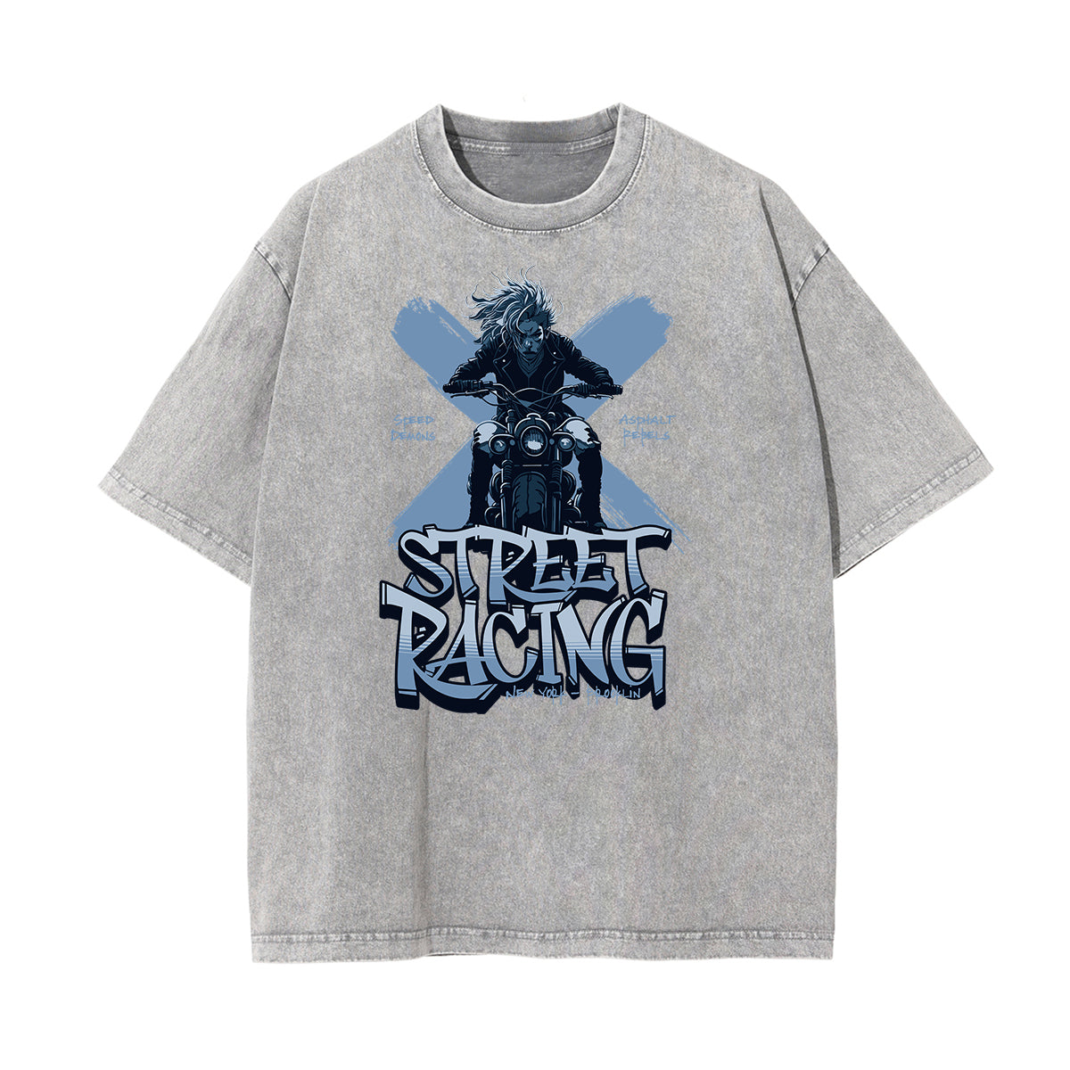 Stone Wash Street Fashion Graphic Tee