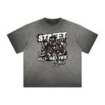 Vintage Frayed Street Fashion Pattern Tee