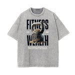 Stone Wash Fitness Pattern T Shirt