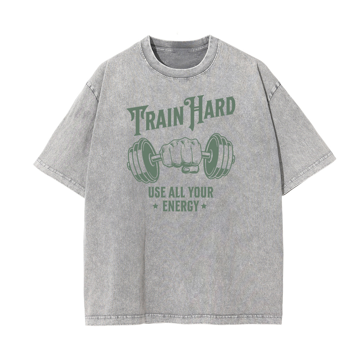 Stone Wash Fitness Pattern T Shirt