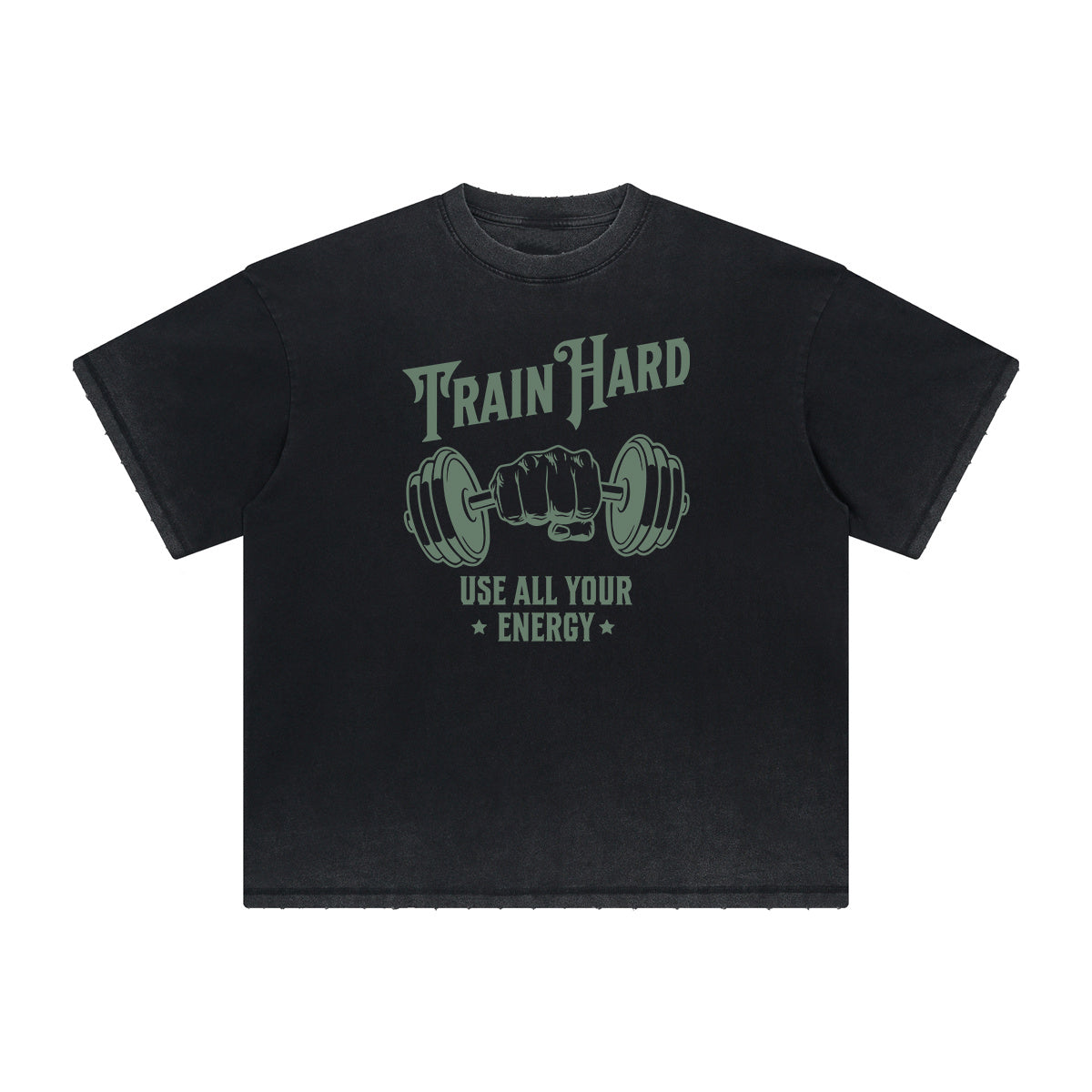 Thick Faded Fitness Graphic T Shirt