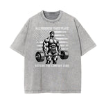 Stone Wash Fitness Pattern T Shirt