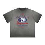 Retro Sporty Style Thick Faded Graphic Tee