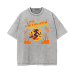 Washed Playful Cartoon Graphic Cotton Tee