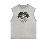 Frayed Edge Playful Cartoon Graphic Tank